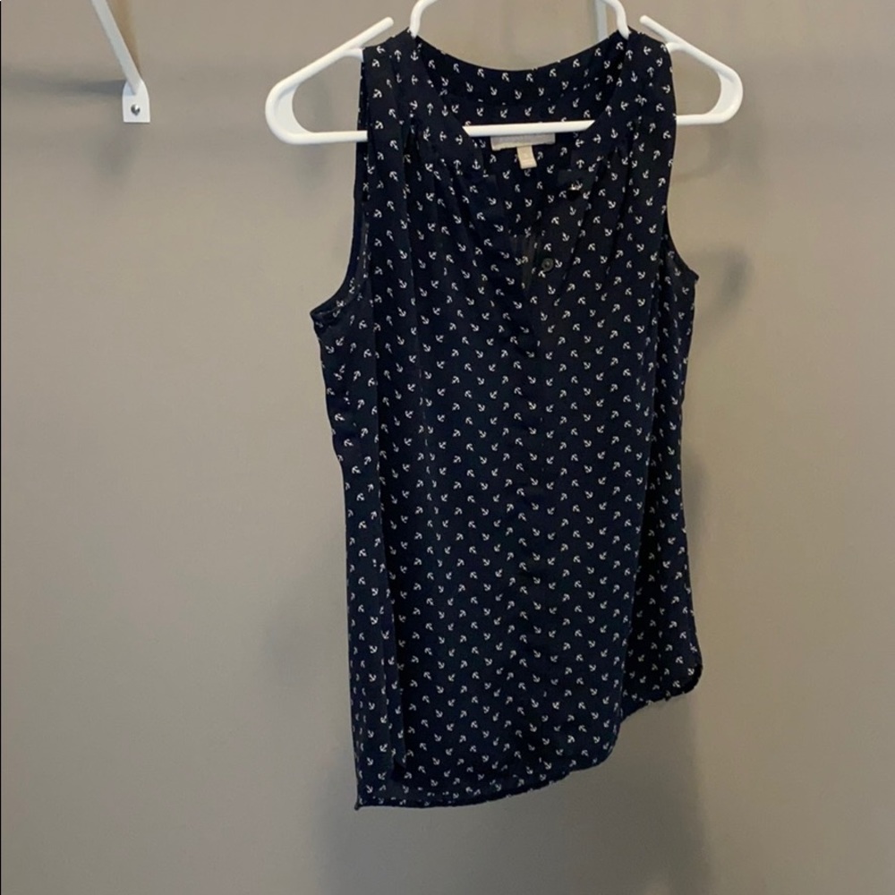 Banana republic size 0 shell top anchor print